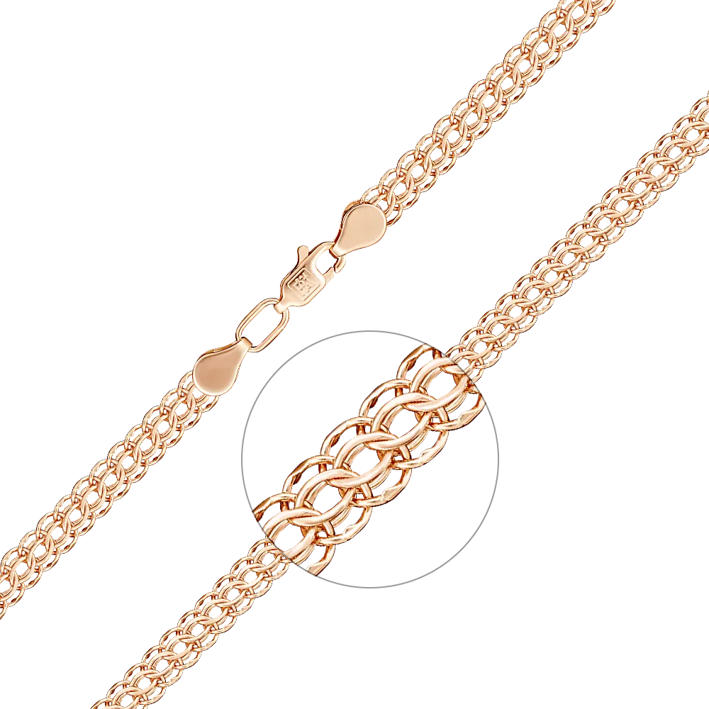 Цепь из красного золота (плетение «Питон») 21-2801-050-1110-19