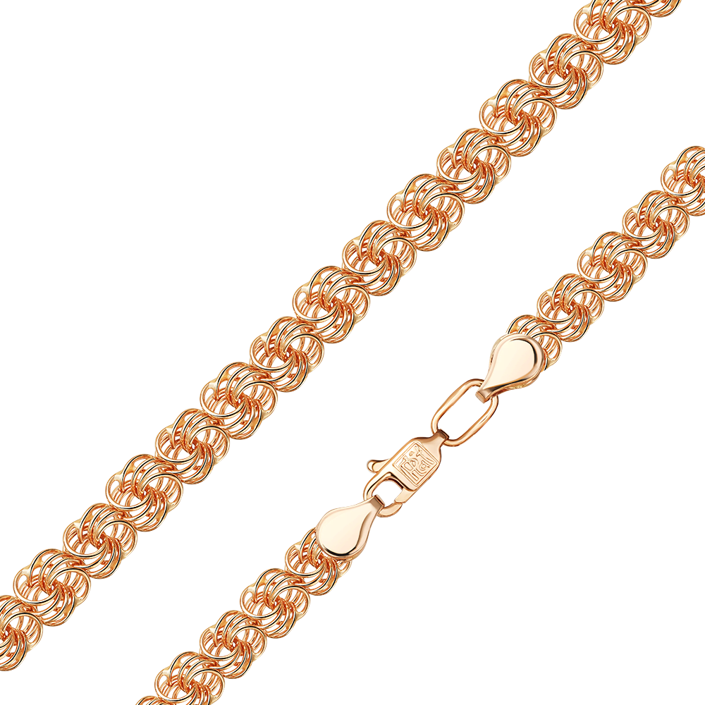 Цепь из красного золота (плетение «Роза») 21-2901-050-1110-19