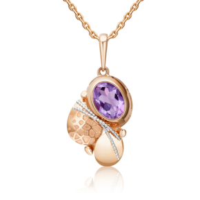 Подвеска из комбинированного золота с аметистом 03-2743-00-203-1111-57