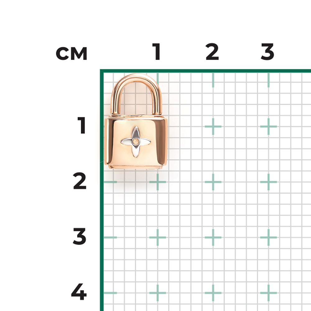 Подвеска «Замок» из комбинированного золота 03-3649-00-000-1111