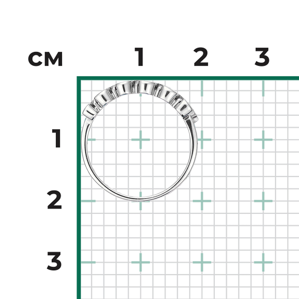 Кольцо из белого золота с бриллиантами и сапфирами 01-0392-00-105-1120