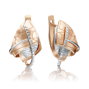 Серьги с английским замком из комбинированного золота 02-4132-00-000-1111-48