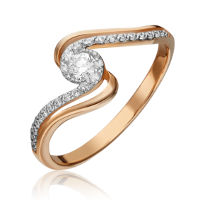 Кольцо из красного золота с фианитами 01-4597-00-501-1110-38