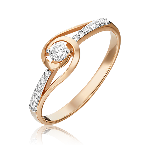 Кольцо из красного золота с фианитами 01-4609-00-501-1110-38