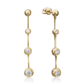 Серьги-пусеты из лимонного золота с фианитами 02-4319-00-501-1130-38