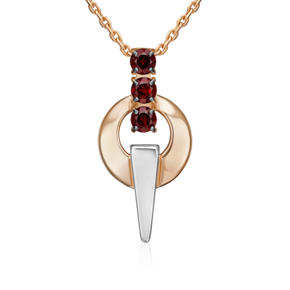 Подвеска из комбинированного золота с гранатами 03-3575-00-204-1111