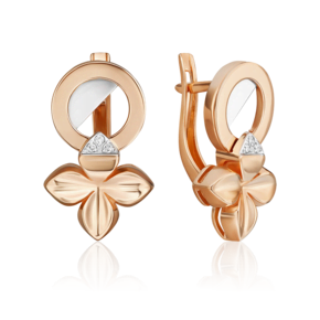Серьги с английским замком из комбинированного золота с бриллиантами 02-4982-00-101-1111