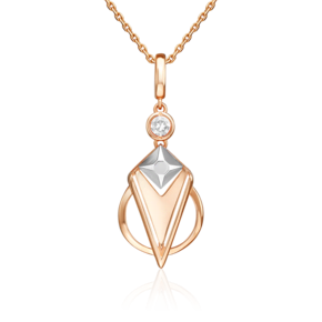 Подвеска из комбинированного золота с натуральным топазом white 03-3375-00-201-1111