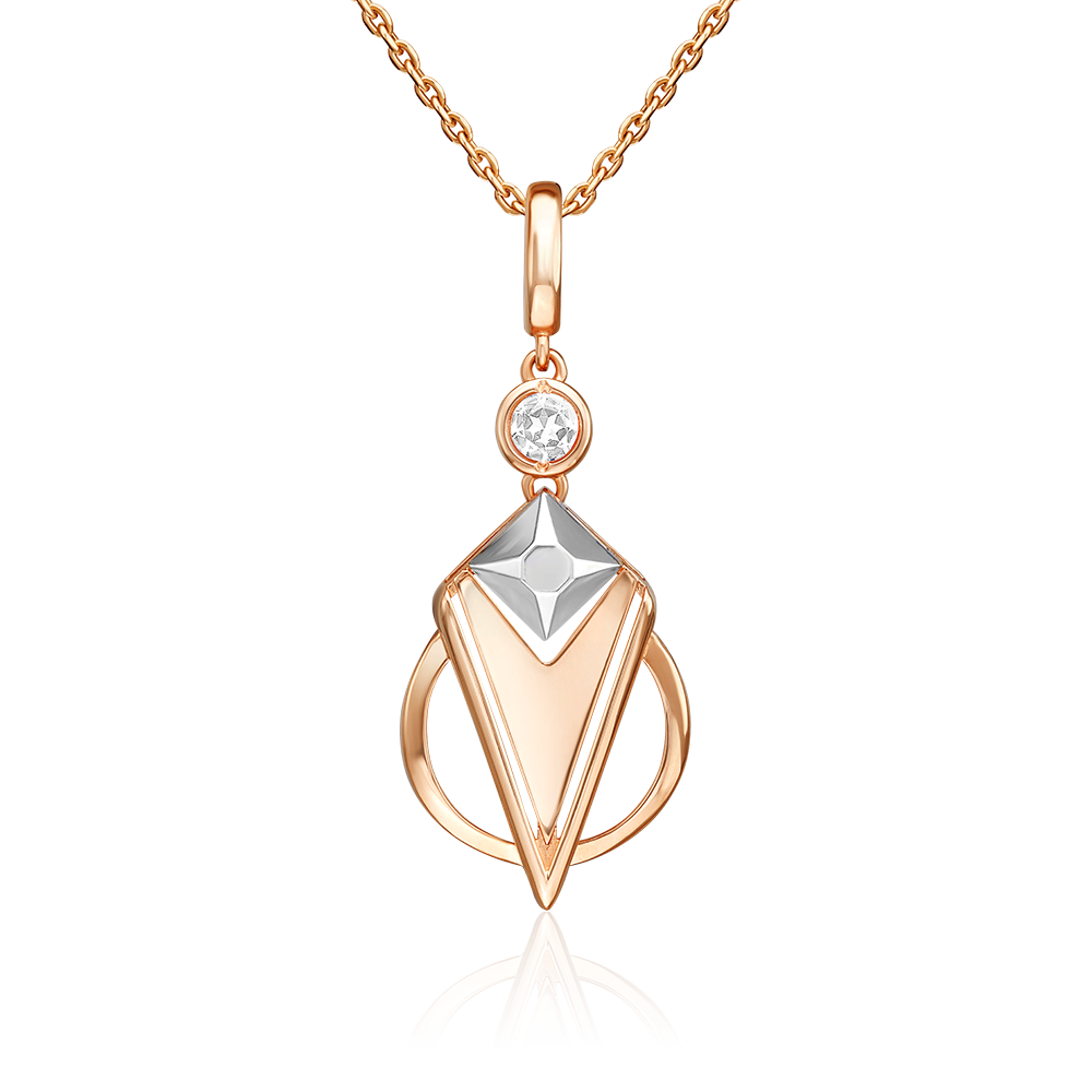 Подвеска из комбинированного золота с натуральным топазом white 03-3375-00-201-1111