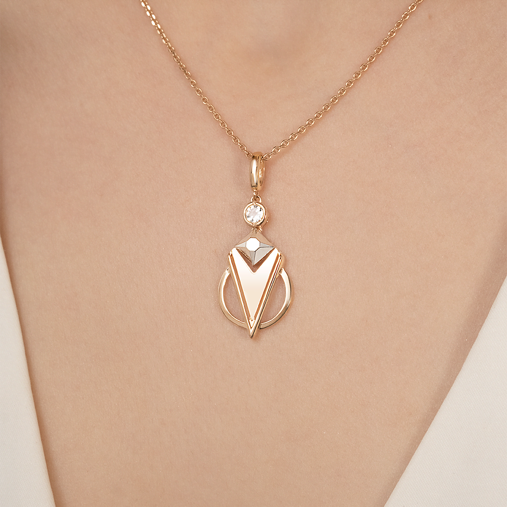 Подвеска из комбинированного золота с натуральным топазом white 03-3375-00-201-1111