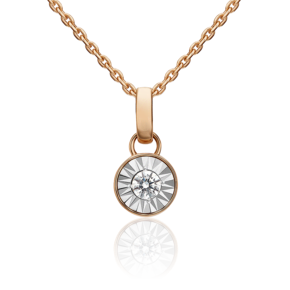 Подвеска из комбинированного золота с бриллиантом