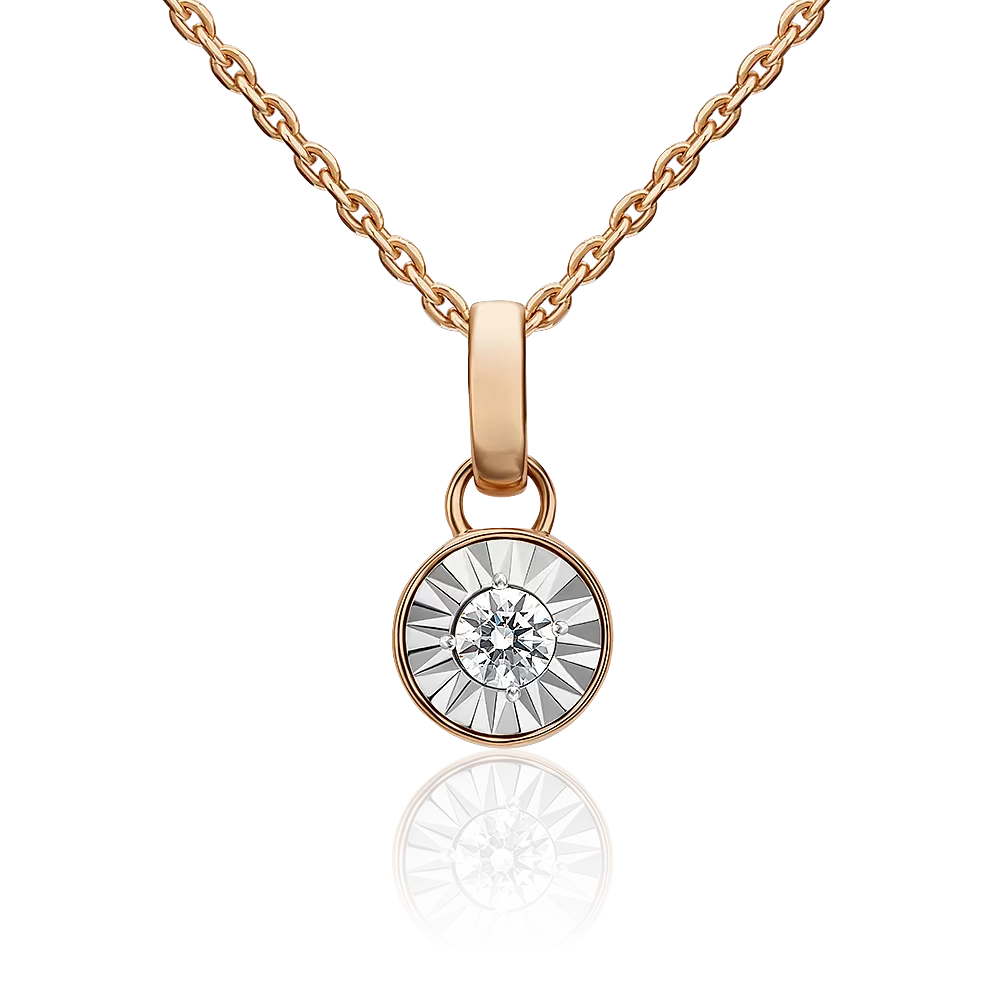 Подвеска из комбинированного золота с бриллиантом 03-3094-00-101-1111-30