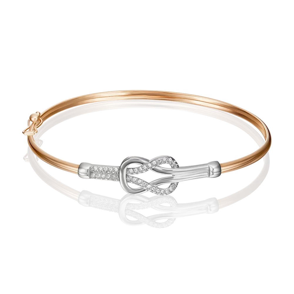 Браслет жесткий из комбинированного золота с фианитами 05-0399-00-401-1111-24