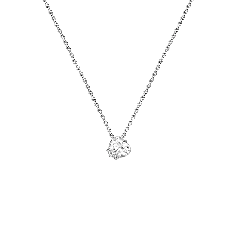 Колье из белого золота с фианитом 07-0133-00-401-1120-03