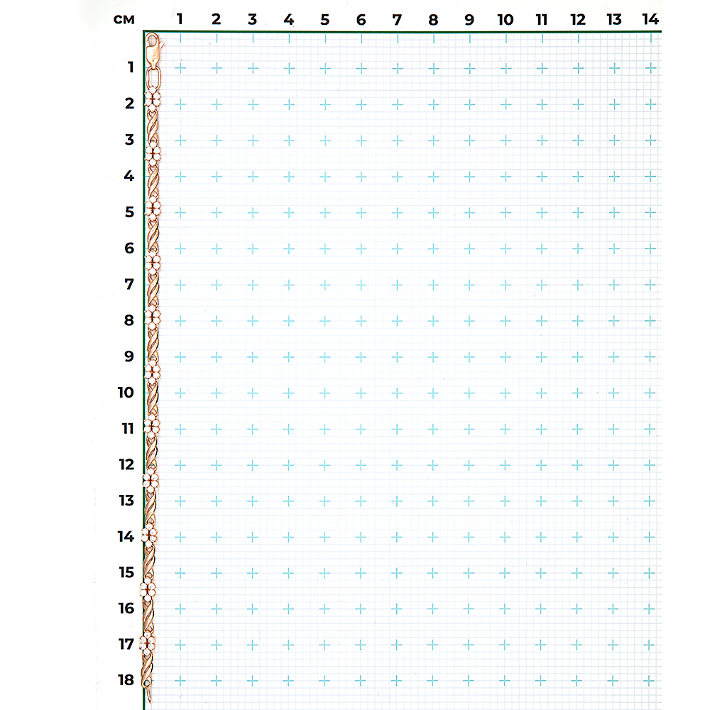 Браслет из красного золота с фианитами 05-0504-00-401-1110-24