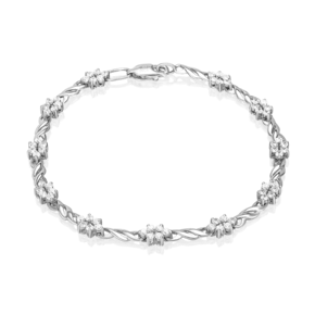Браслет из белого золота с фианитами