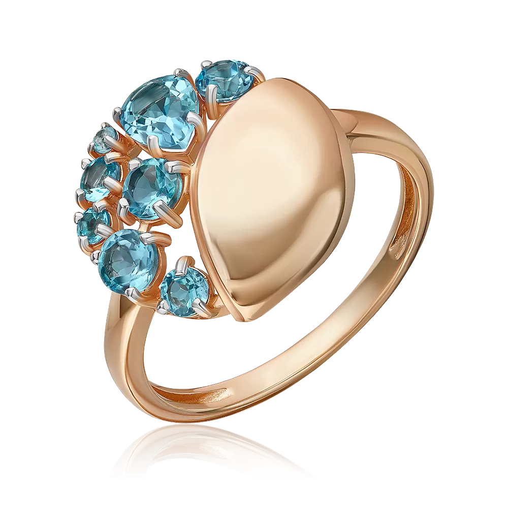 Кольцо из красного золота с топазами 01-5828-00-201-1110