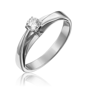 Помолвочное кольцо из белого золота с фианитом 01-5241-00-401-1120