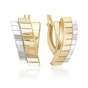 Серьги с английским замком из комбинированного золота 02-5370-00-000-1121
