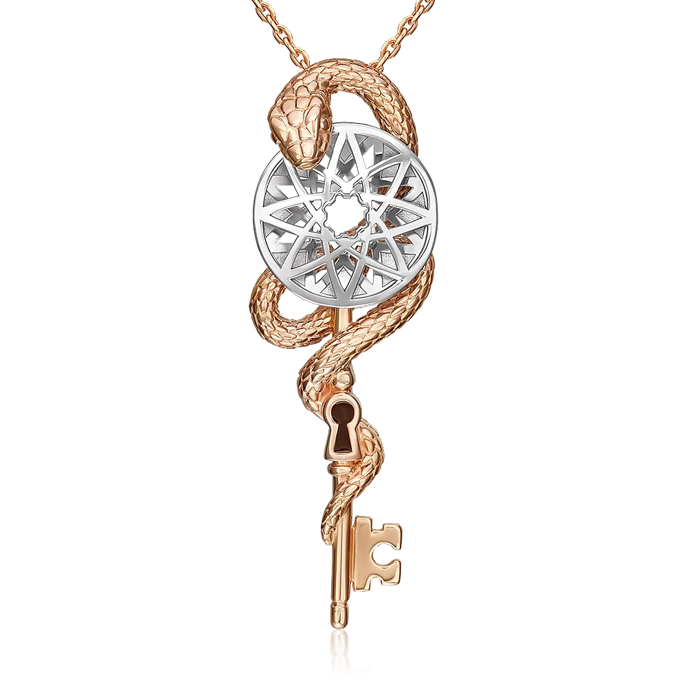 Подвеска «Секрет уверенности» из комбинированного золота с эмалью 03-3515-00-000-1111