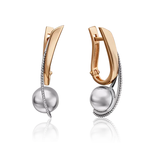 Серьги с английским замком из комбинированного золота 02-4551-00-000-1111-42