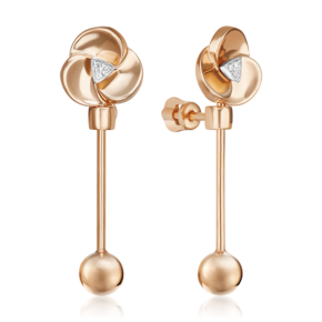 Серьги-пусеты из комбинированного золота с бриллиантами 02-5012-00-101-1111