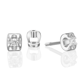 Серьги-пусеты из белого золота с бриллиантом 02-5331-00-101-1120