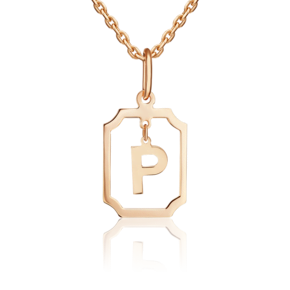 Подвеска «Буква Р» из красного золота 03-3642-Р-000-1110