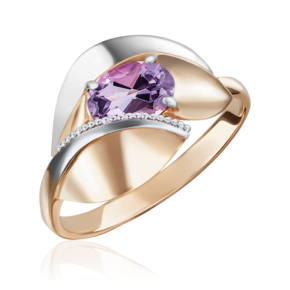 Кольцо из комбинированного золота с аметистом 01-5081-00-203-1111-46