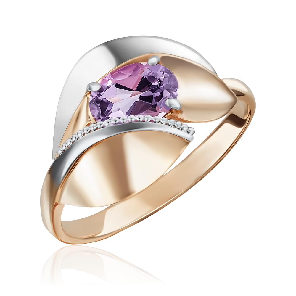 Кольцо из комбинированного золота с аметистом 01-5081-00-203-1111-46