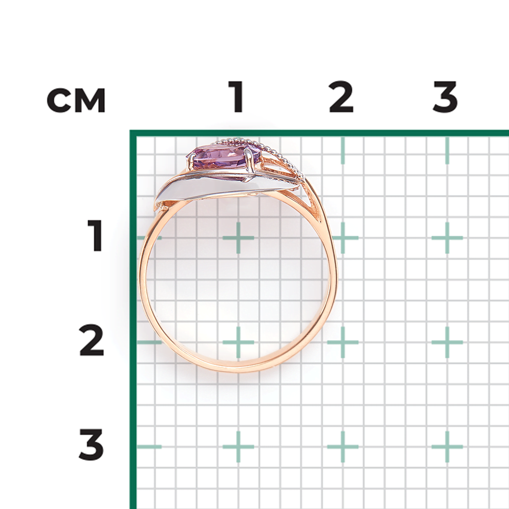 Кольцо из комбинированного золота с аметистом 01-5081-00-203-1111-46