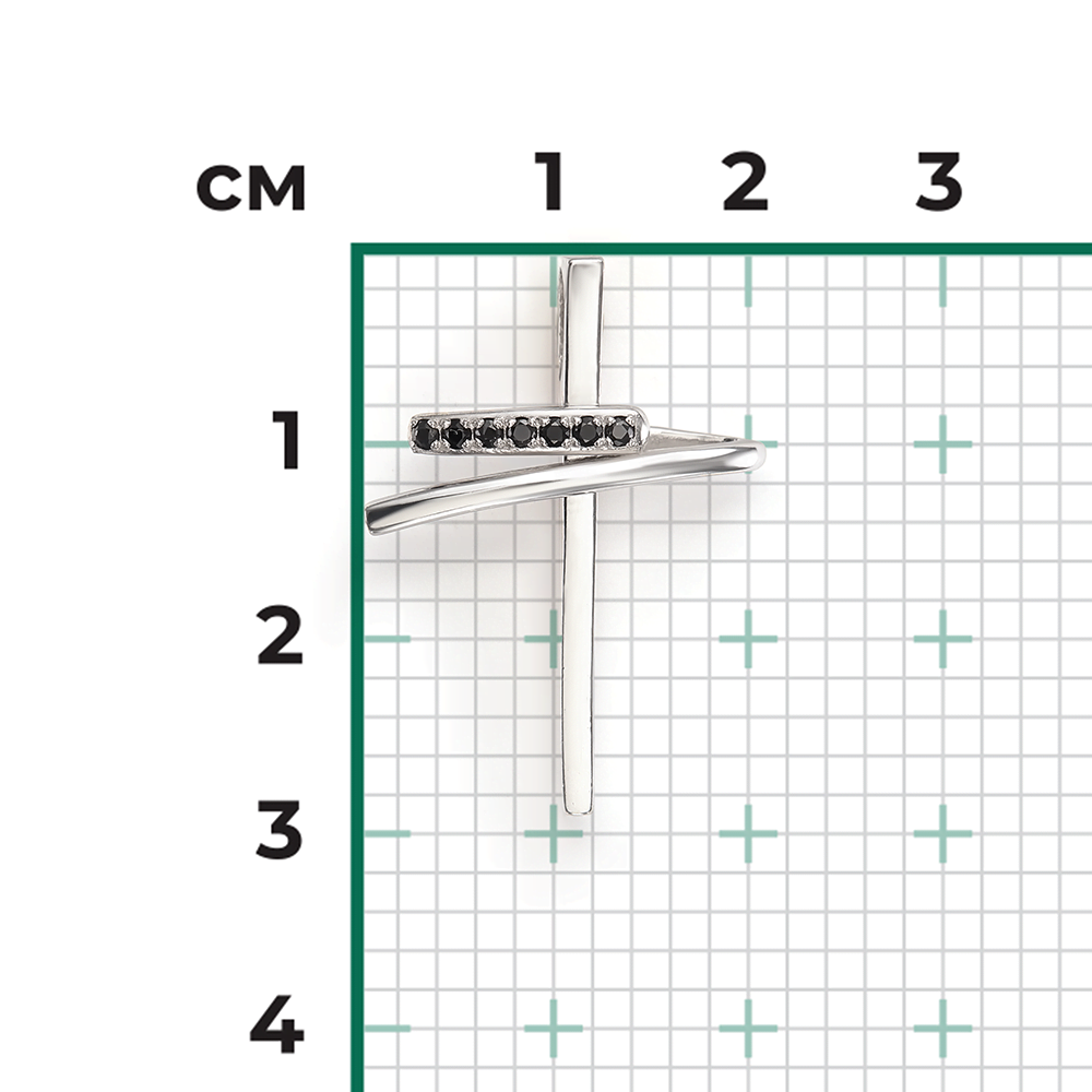 Декоративный крест из серебра с фианитами 03-0508-00-402-0200