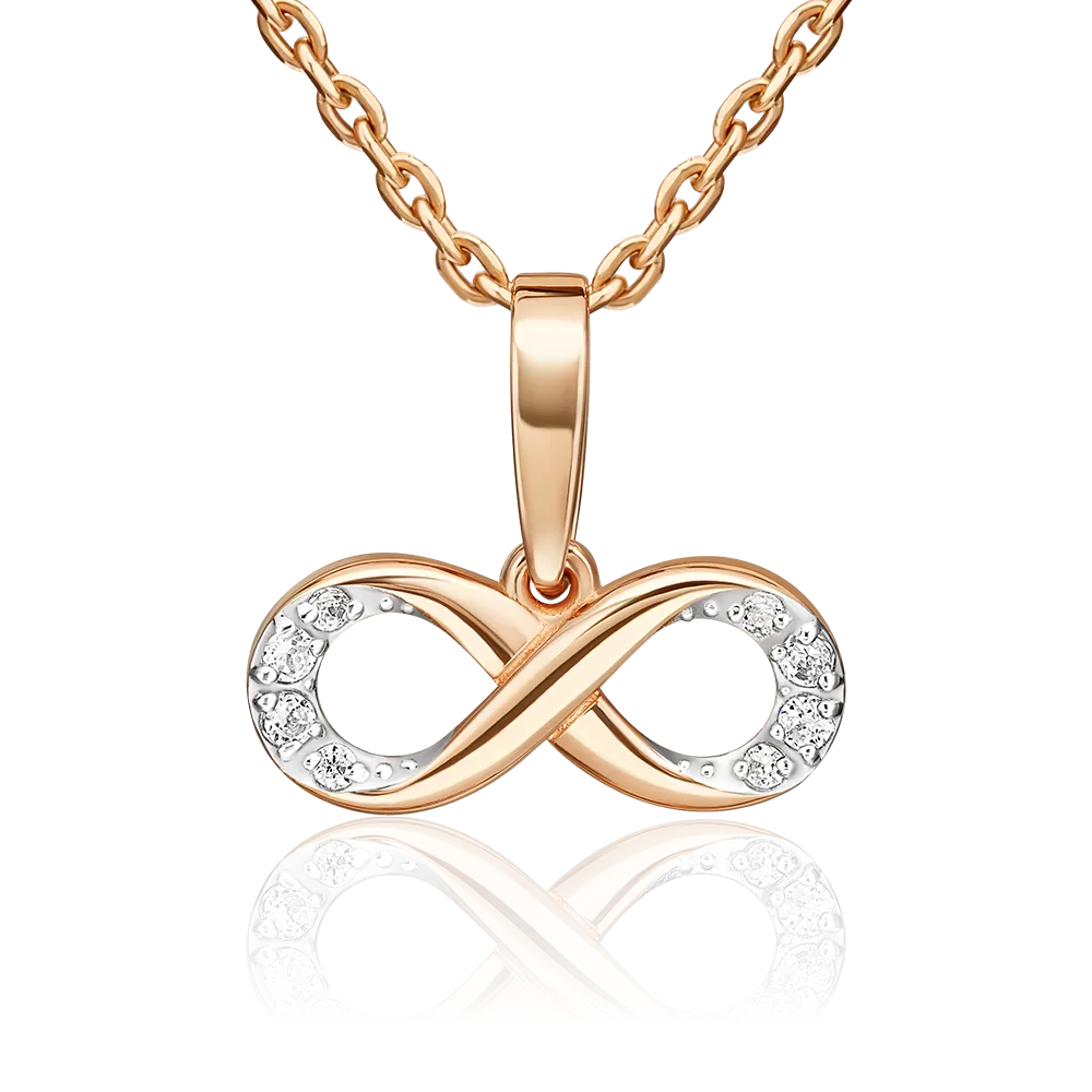 Подвеска «Бесконечность» из красного золота с фианитами 03-3698-00-401-1110