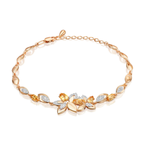 Браслет «Осенний вальс» из красного золота с цитринами и натуральными топазами white 05-0864-00-282-1110