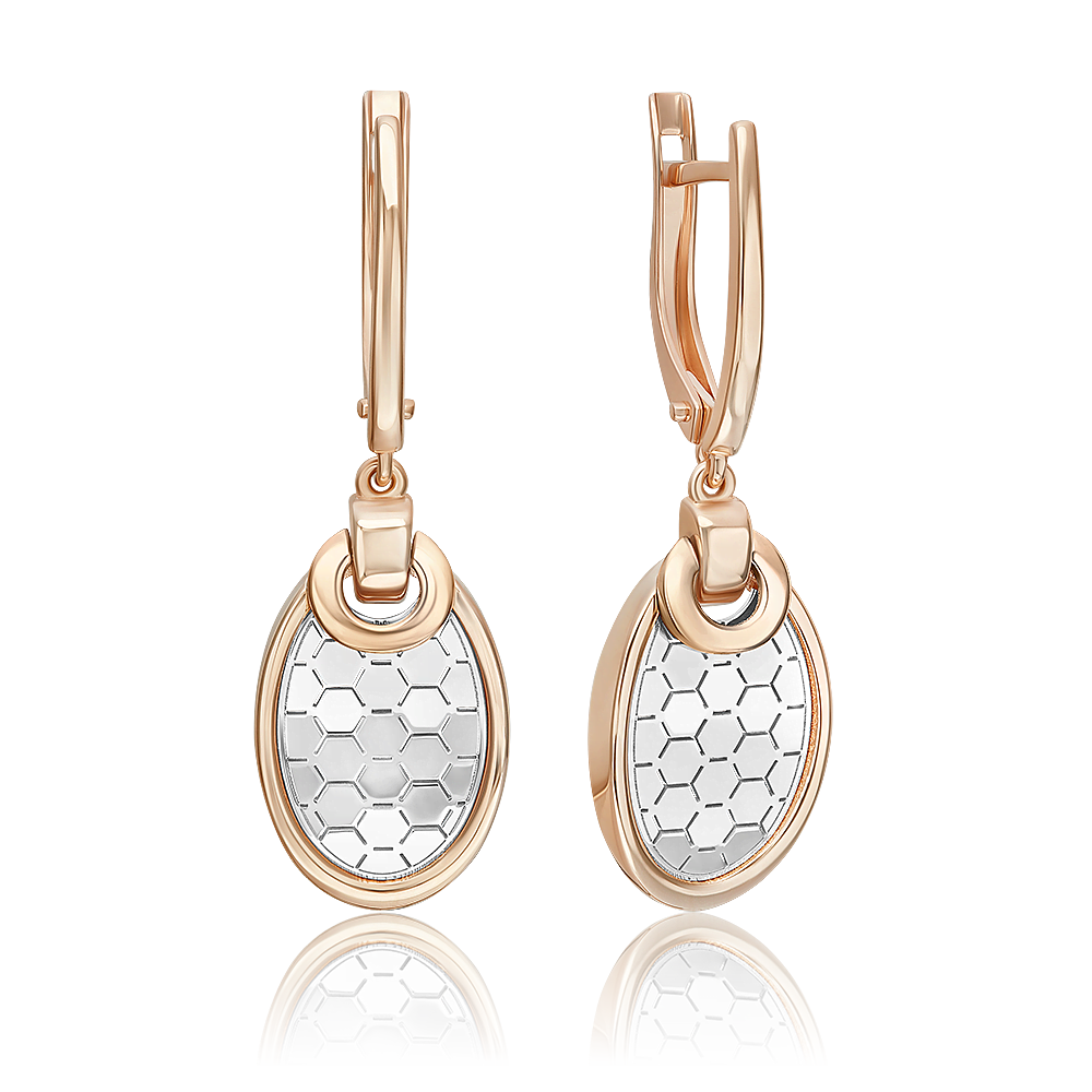 Серьги с английским замком из комбинированного золота 02-5265-01-000-1111