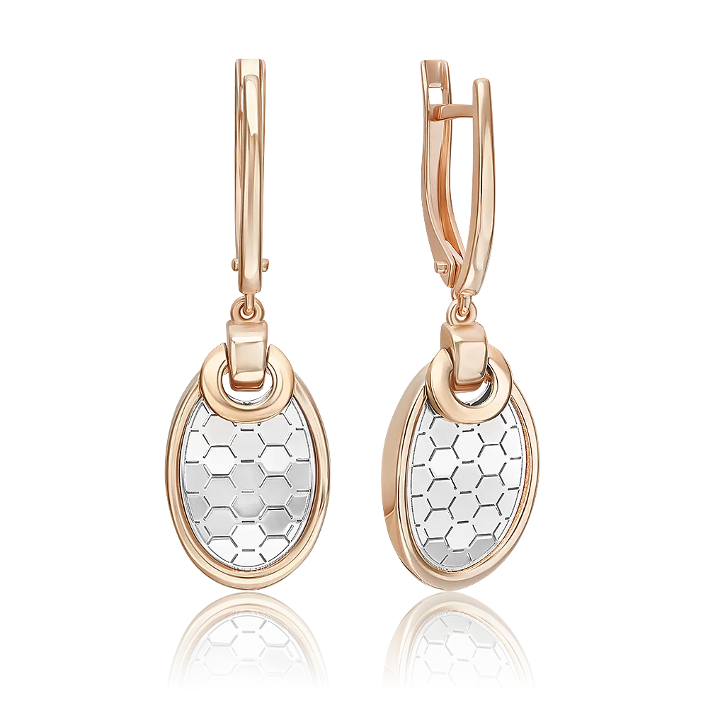 Серьги с английским замком из комбинированного золота 02-5265-01-000-1111