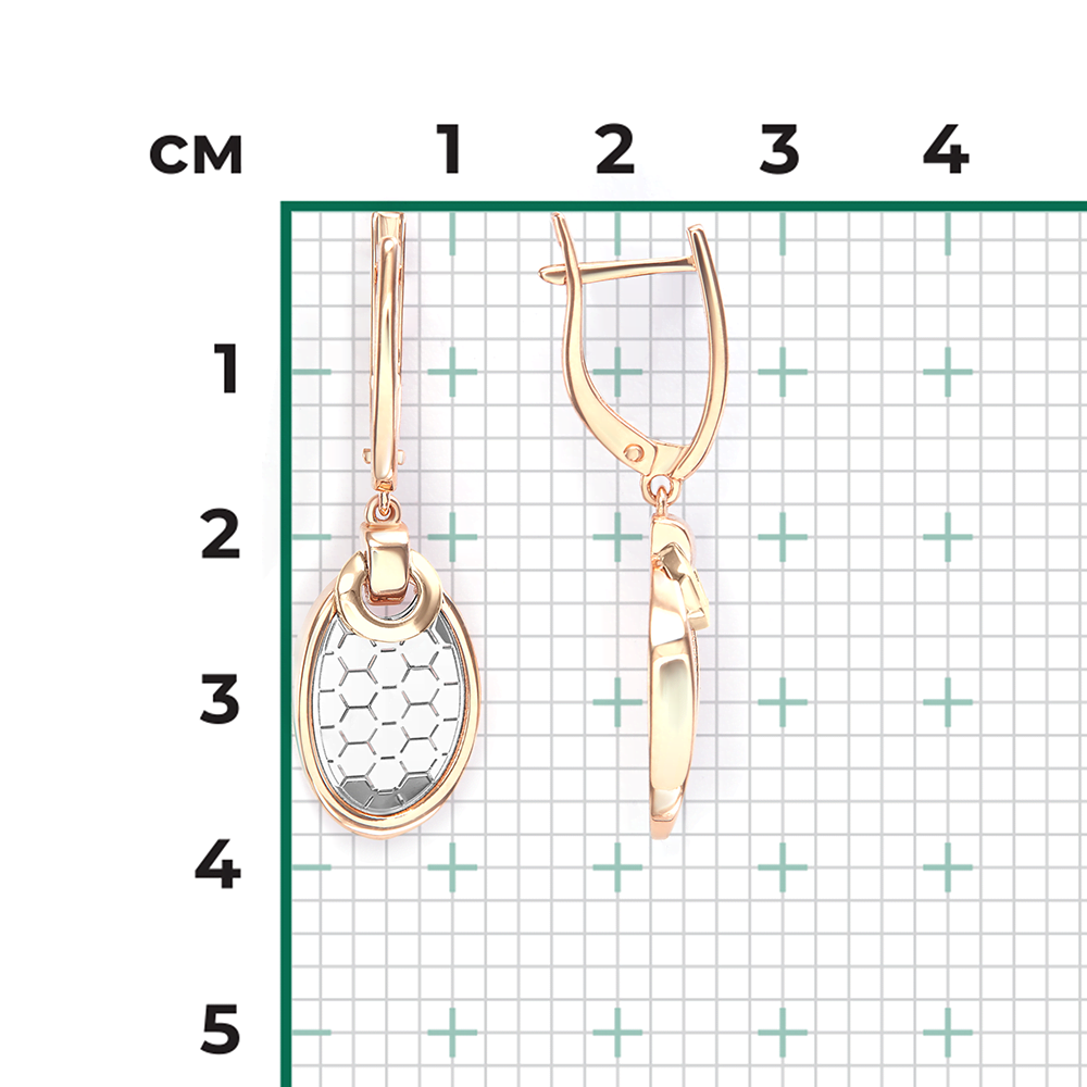 Серьги с английским замком из комбинированного золота 02-5265-01-000-1111