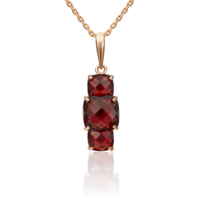 Подвеска из красного золота с гранатами