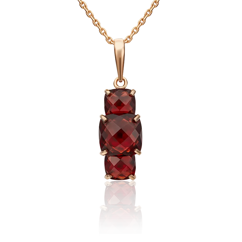 Подвеска из красного золота с гранатами 03-3131-00-204-1110-46