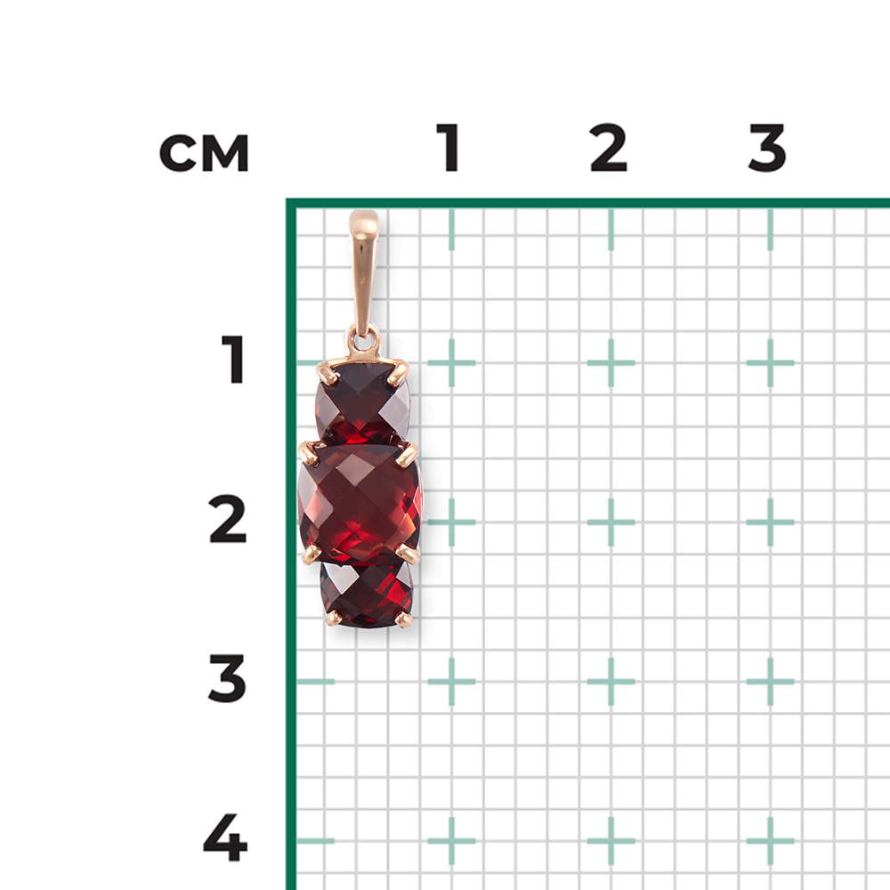 Подвеска из красного золота с гранатами 03-3131-00-204-1110-46