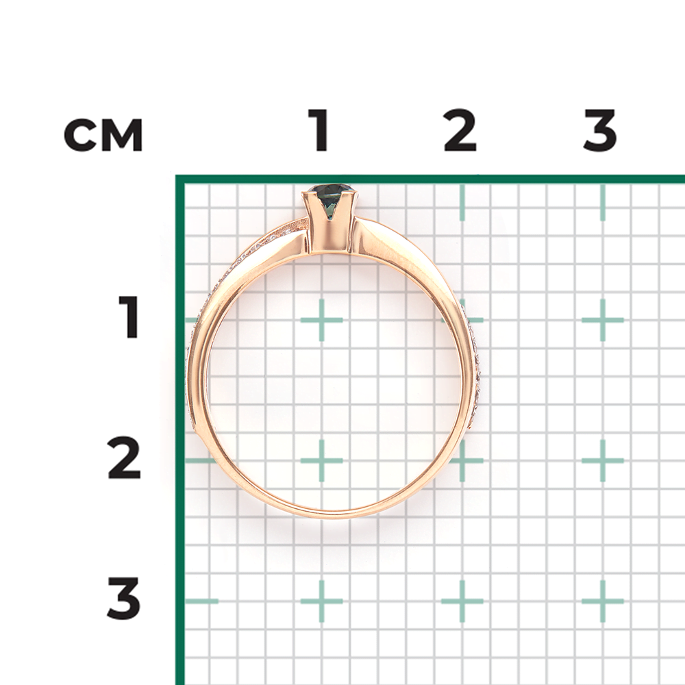 Кольцо из красного золота с сапфиром и бриллиантами 01-0407-00-105-1110-30