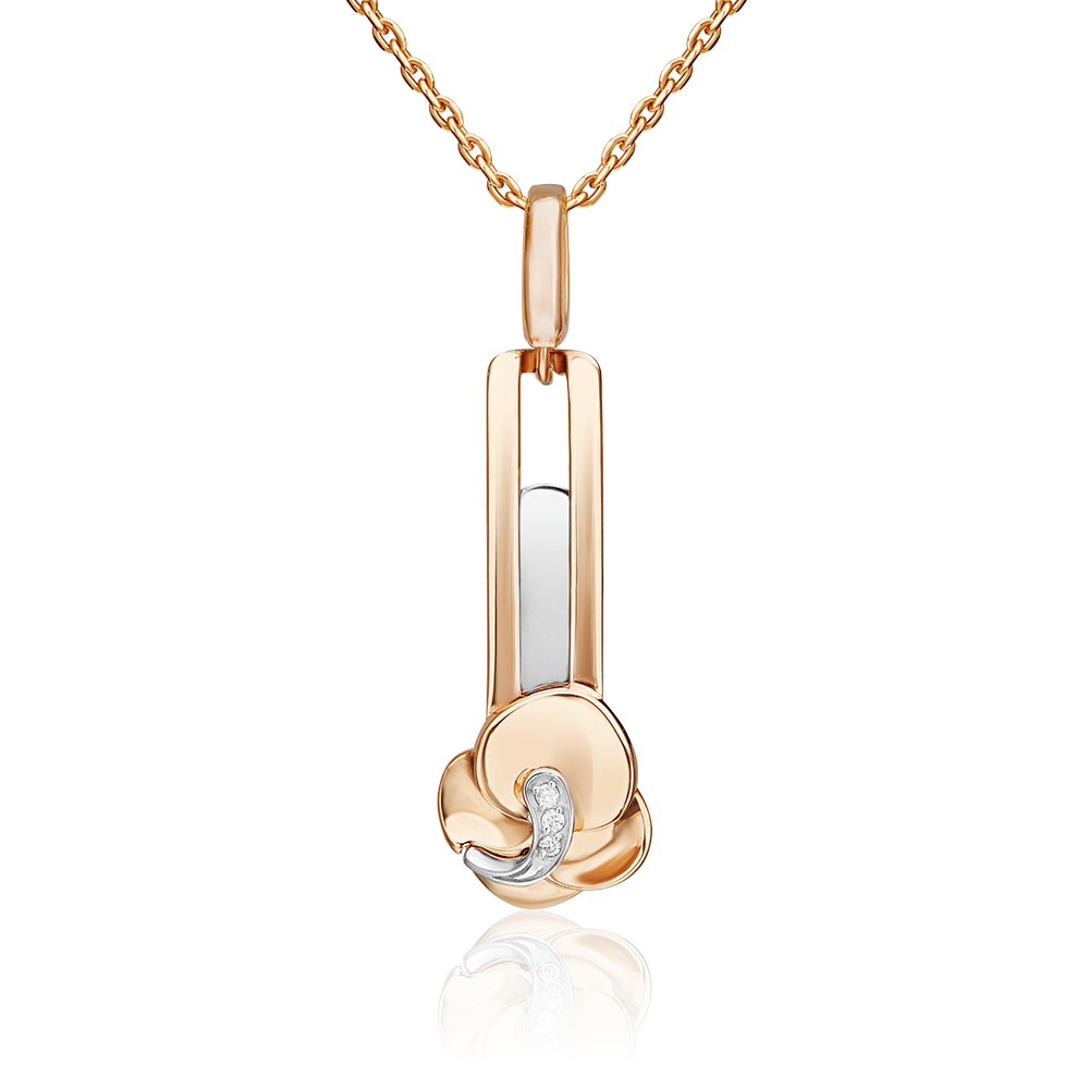 Подвеска из комбинированного золота с бриллиантами 03-3368-00-101-1111