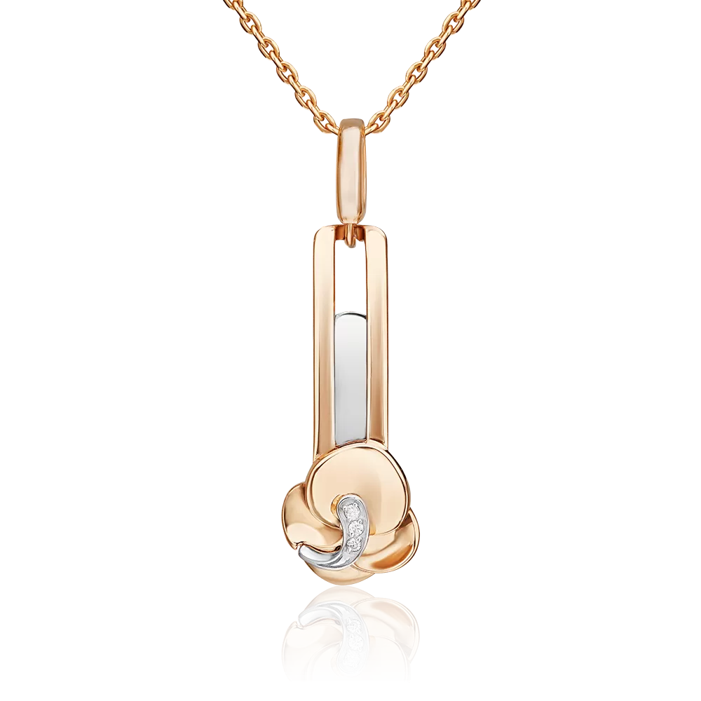 Подвеска из комбинированного золота с бриллиантами 03-3368-00-101-1111