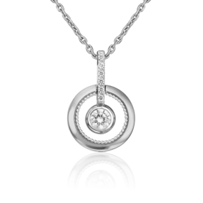 Подвеска из белого золота с фианитами 03-3007-00-501-1120-38