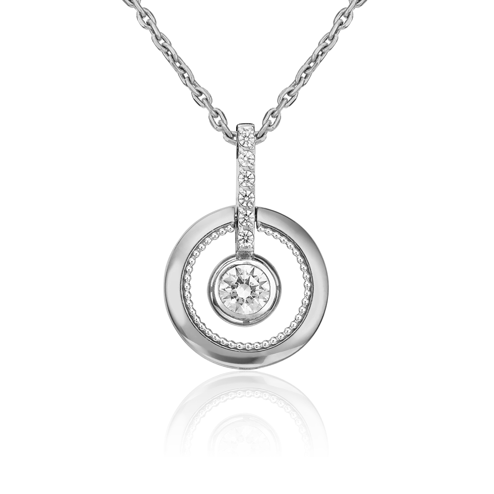 Подвеска из белого золота с фианитами 03-3007-00-501-1120-38