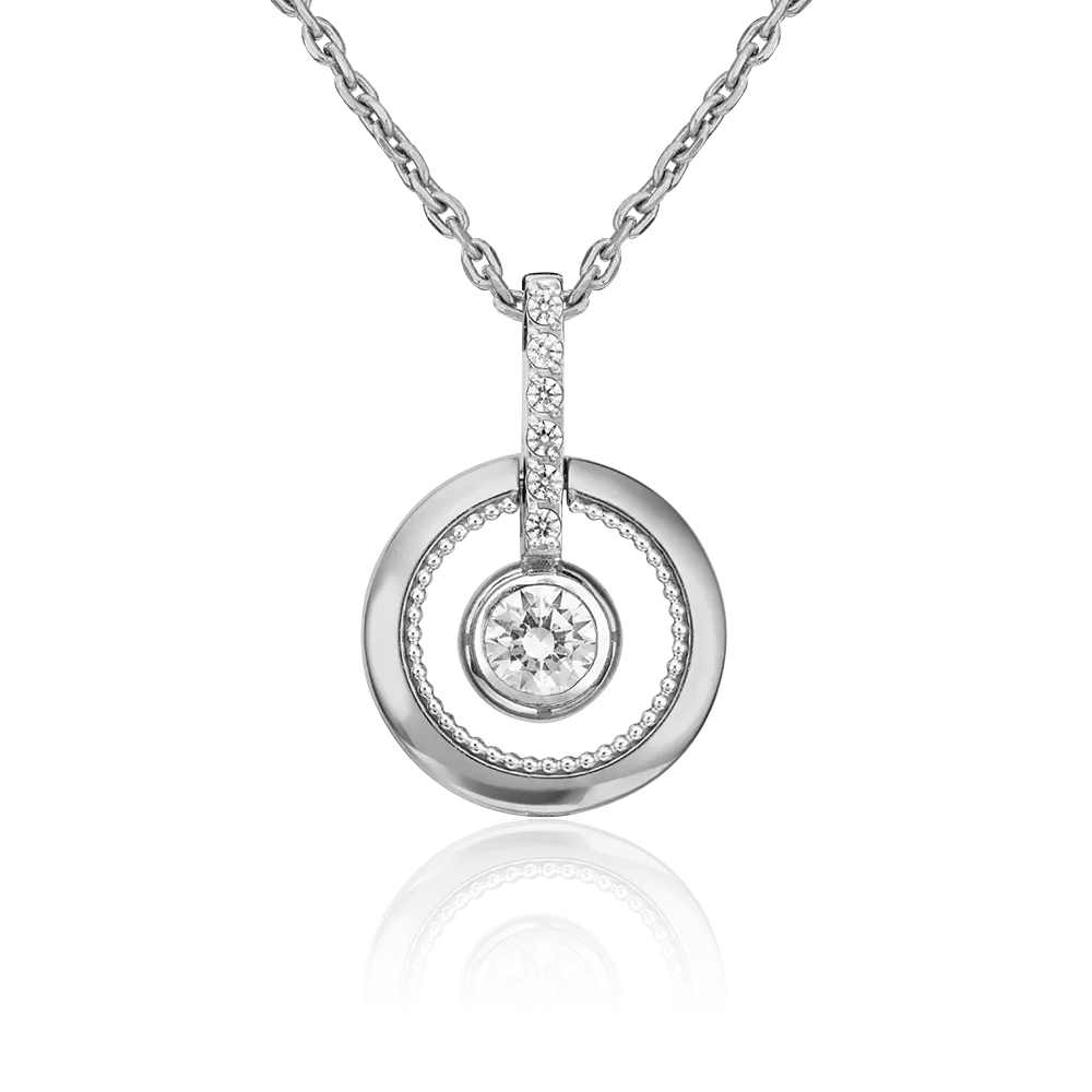 Подвеска из белого золота с фианитами 03-3007-00-501-1120-38