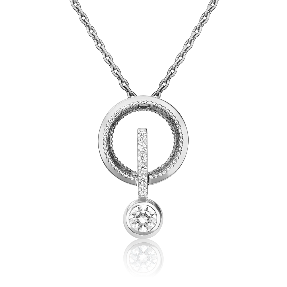 Подвеска из белого золота с фианитами 03-3007-00-501-1120-38