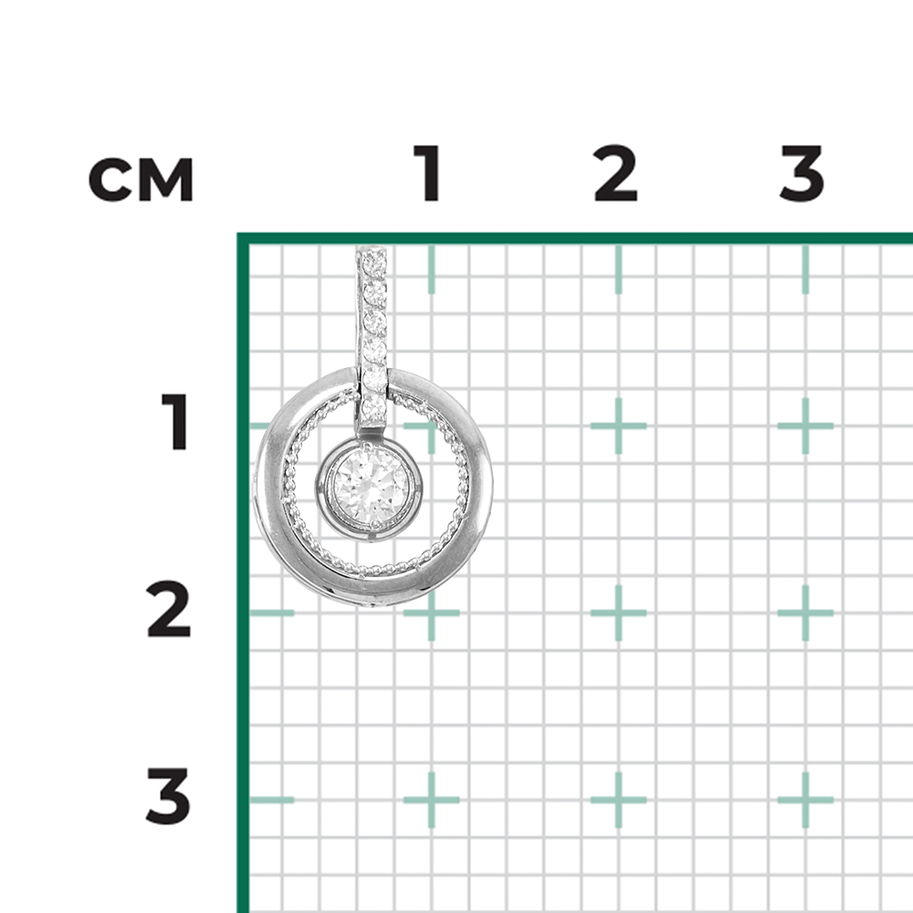 Подвеска из белого золота с фианитами 03-3007-00-501-1120-38
