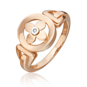 Кольцо из комбинированного золота с бриллиантом 01-5606-00-101-1111