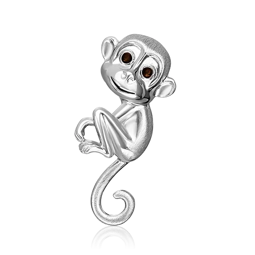 Брошь «Обезьяна» из серебра с эмалью 04-0278-00-000-0200